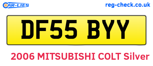 DF55BYY are the vehicle registration plates.