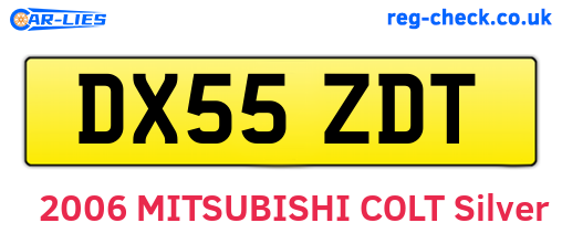 DX55ZDT are the vehicle registration plates.