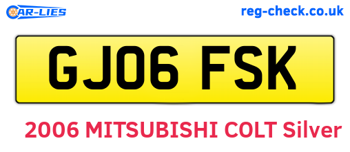 GJ06FSK are the vehicle registration plates.