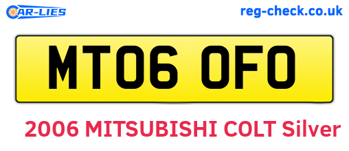 MT06OFO are the vehicle registration plates.