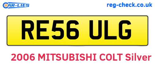 RE56ULG are the vehicle registration plates.