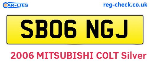 SB06NGJ are the vehicle registration plates.