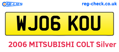 WJ06KOU are the vehicle registration plates.