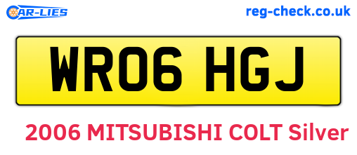 WR06HGJ are the vehicle registration plates.