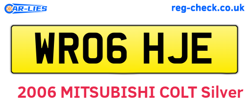 WR06HJE are the vehicle registration plates.
