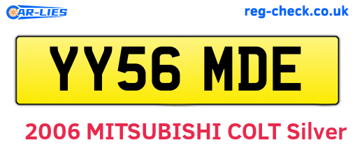 YY56MDE are the vehicle registration plates.