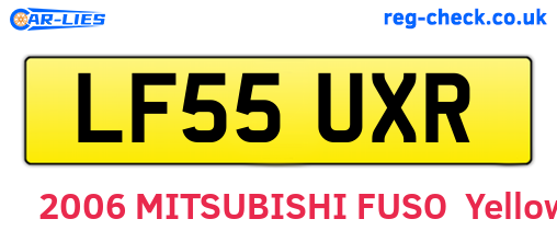LF55UXR are the vehicle registration plates.