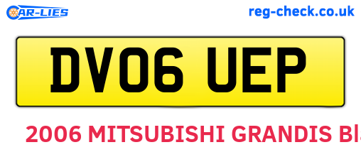 DV06UEP are the vehicle registration plates.