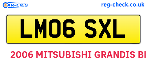 LM06SXL are the vehicle registration plates.