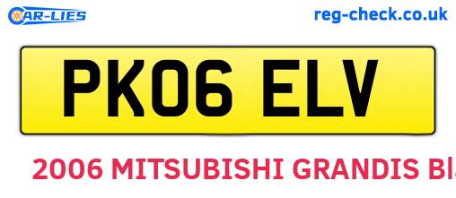PK06ELV are the vehicle registration plates.