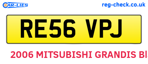 RE56VPJ are the vehicle registration plates.