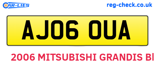 AJ06OUA are the vehicle registration plates.