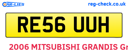 RE56UUH are the vehicle registration plates.