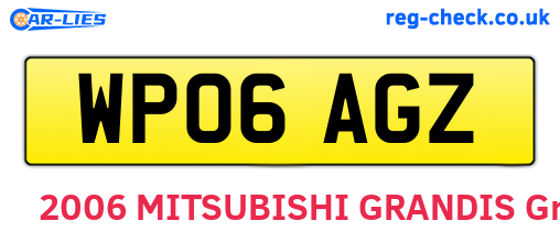 WP06AGZ are the vehicle registration plates.