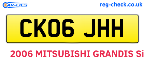 CK06JHH are the vehicle registration plates.