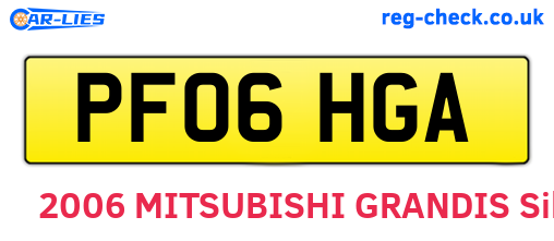 PF06HGA are the vehicle registration plates.