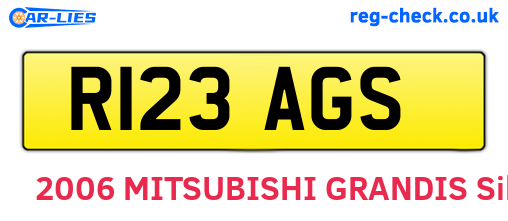 R123AGS are the vehicle registration plates.