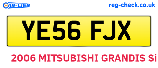 YE56FJX are the vehicle registration plates.