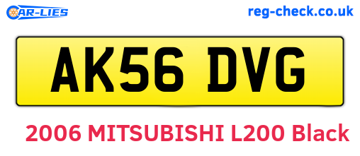 AK56DVG are the vehicle registration plates.