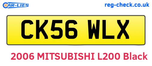 CK56WLX are the vehicle registration plates.