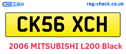 CK56XCH are the vehicle registration plates.