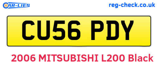 CU56PDY are the vehicle registration plates.