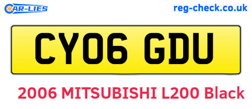 CY06GDU are the vehicle registration plates.