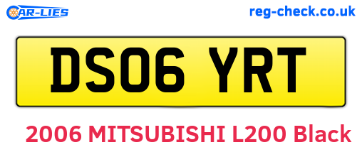 DS06YRT are the vehicle registration plates.