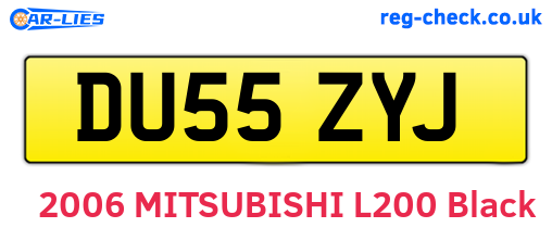 DU55ZYJ are the vehicle registration plates.
