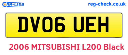DV06UEH are the vehicle registration plates.