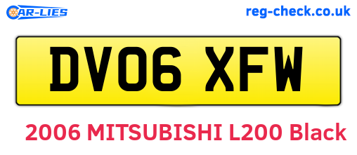 DV06XFW are the vehicle registration plates.