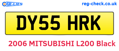 DY55HRK are the vehicle registration plates.