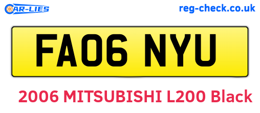 FA06NYU are the vehicle registration plates.