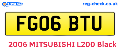 FG06BTU are the vehicle registration plates.