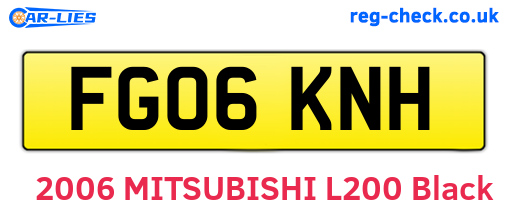 FG06KNH are the vehicle registration plates.