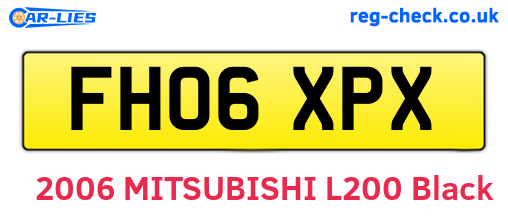 FH06XPX are the vehicle registration plates.