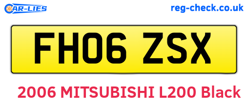 FH06ZSX are the vehicle registration plates.