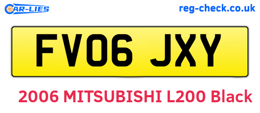FV06JXY are the vehicle registration plates.
