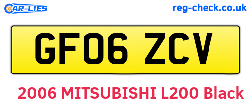 GF06ZCV are the vehicle registration plates.