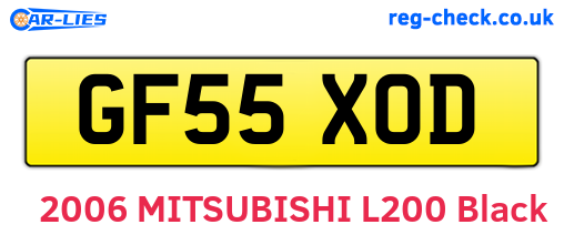 GF55XOD are the vehicle registration plates.