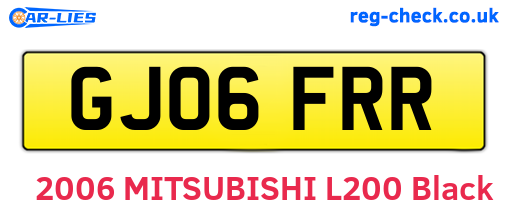 GJ06FRR are the vehicle registration plates.