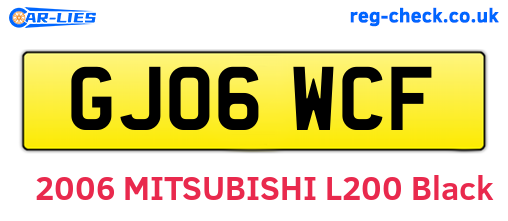 GJ06WCF are the vehicle registration plates.
