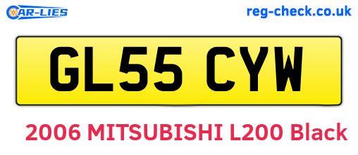 GL55CYW are the vehicle registration plates.