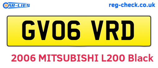 GV06VRD are the vehicle registration plates.
