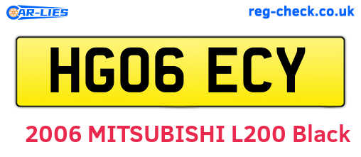 HG06ECY are the vehicle registration plates.