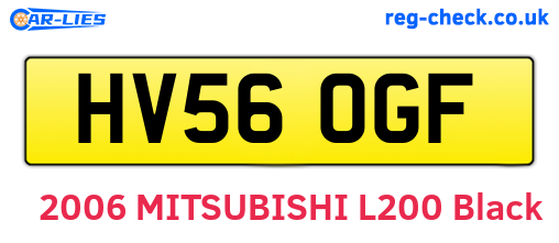 HV56OGF are the vehicle registration plates.