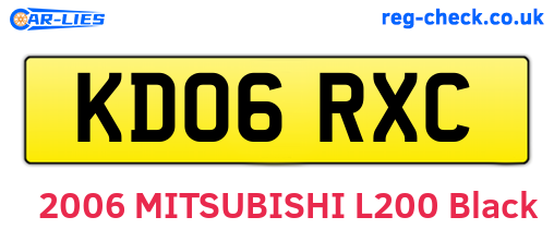 KD06RXC are the vehicle registration plates.