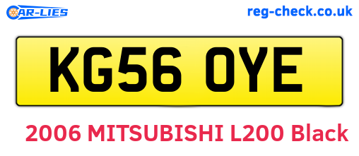 KG56OYE are the vehicle registration plates.