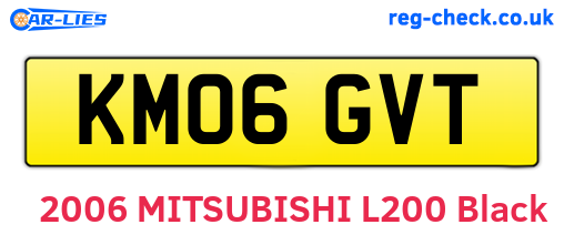 KM06GVT are the vehicle registration plates.