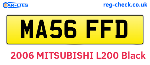 MA56FFD are the vehicle registration plates.